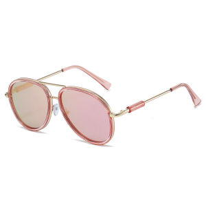 2025 Classic Aviation Sunglasses Women Pink Mirrored Pilot Flat Lens Uv400 Sun Glasses Travel Eyewear Shades