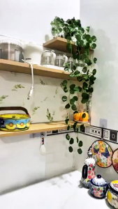 Artificial Hanging Plants: Epipremnum Pothos Vine & Watermelon Leaf Vine