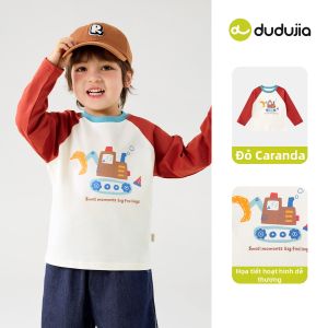 DUDUJIA | Áo Thun Tay Dài Cotton Cho Bé Thu Đông