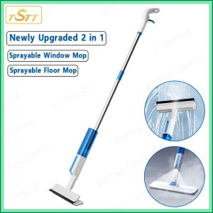 Tay cầm dài Phun gậy lau cửa sổ Lau cần gạt nước trên kính Và Chổi lau sàn 2 Trong 1 bàn chải rửa ô tô Cửa Sổ Scraper Lười Biếng dụng cụ làm sạch Phun Lau Phẳng