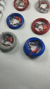Pet Leash Double-ended Two Extension Wire Dog Tow Rope Chew Resistant Metal Leash Outdoor Extension Wire Chain Dog Chain