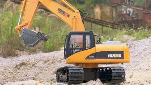Babycolor 15 Saluran Besar Remote Control Excavator 1:14 2.4GHz RC Beko Bahan Paduan Truk Penggali Setir Mobil RC Truk Digger Superior Mesin Hadiah Mainan Anak Laki-laki(Garansi 1 tahun)