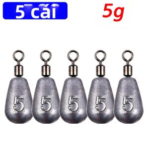 Bộ Dụng Cụ Câu Cá 5 Món: Ống Chì Câu Nhanh Đầu Jig Kim Loại Dụng Cụ Câu Jigging 3.5g-20g Móc Chì Câu Cá.