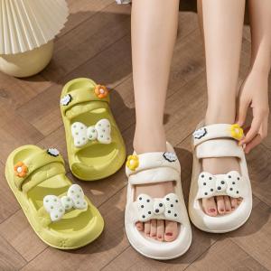 Womens Summer Outdoor Wearable Sandals Home Anti-Slip Thick Bottom Slip-On Beach Shoes Two-Way Slippers Comfortable EVA Material