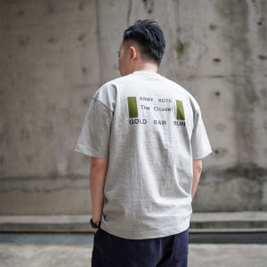 Mens Loose Fit Cotton T-Shirt Short Sleeve Retro Print Breathable Summer Thickened Casual round Neck Top for Couples