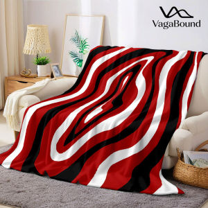 BILIBILI | Red Black White Swirl Flannel Blanket Warm Soft Halloween Christmas Decorative Couch Warm Cozy All-Season Gift