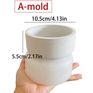 Silicone Mold for Garden Potted Flowerpot Big Capacity Candle Cup Vessel Cement Mold for Indoor Pot Round Concrete Planter Mould