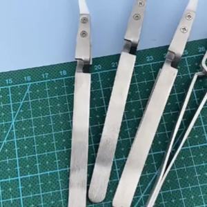 1/3Pcs High Precision Anti Static Ceramic Tip Electronic Soldering Tweezers Labor Saving Reverse Acid Resistant Chuck Tweezers