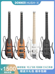 Donner Hush-X Electric Guitar Smart Silent Portable 39 Inch Beginner Friendly Ukelele for Students Performances Parties