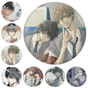 58mm Anime Dakaretai Otoko 1-i ni Odosarete Imasu JYUNTA AZUMAYA Cosplay COSTUME Badge Pin SPTE Tinplate Brooch Prop Xmas Gift