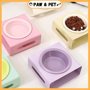 Pet Ceramic Food Bowl With Stand Colorful Bowl 280ML Volume Capacity For Cat & Dogs Mangkuk Anjing Kucing