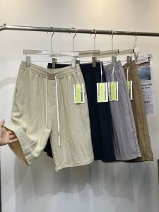 Quần Short Nam Mùa Hè Thoáng Khí Quần Dài Năm Điểm Quần Lót Lanh Cạp Chun Quần Ống Đứng Phong Cách Thường Ngày Thời Trang