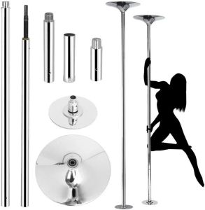 Dancing Fitness Pole 45mm Training Portable 360 Spin Dance Sport Exercise Bar Club Kit (Adjustable Height 2.23M-2.75M)