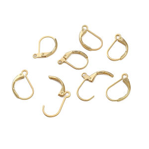 ต่างหูสปริงทองเหลืองกลวงรูปตัว D 2-20ชิ้น/ถุง14K ชุบทองพร้อมที่แขวนสำหรับอุปกรณ์ทำต่างหูแฟชั่น DIY