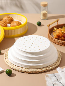 Food Grade round Steaming Paper Kitchen Baking Mat Steamer Pad Non-Stick Steaming Cloth for Home Use Steamed Buns