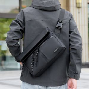 Túi Đeo Chéo Nylon Thời Trang Cho Nam Dung Tích Lớn Nhiều Lớp Đi Làm Chống Thấm Nước Túi Đeo Vai Đơn Phong Cách Thường Ngày