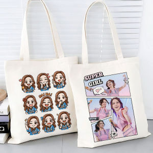 Concert Support Canvas Bag Large Capacity Commuter Single Shoulder Handbag Student Book Carrier Cartoon Print Soft Tote Bag