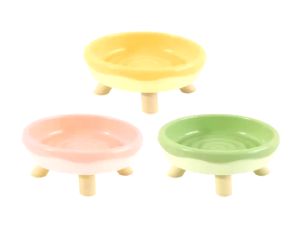 【COD】Pet elevated neck protection cat bowl box loaded with PP sweet ring four-legged bowl cat food bowl cat supplies eating and drinking single bowl