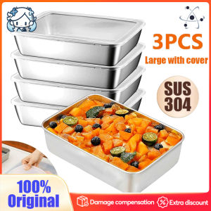 304 Stainless Steel Fresh Keeping Box with Sealed Lid Japanese Food Trays Food Keeper Storage Box