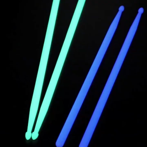 Luminous Drumsticks Classic Waterdrop Tip Nylon Neon Colored Glowing Drum Sticks-Ideal for Beginners