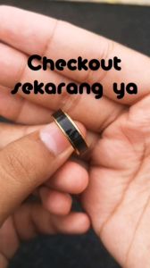 Cincin Pria Wanita Gold Kuning Emas Slim Polos Titanium