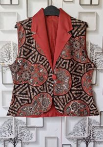 SSJ Vest Blazer Batik Atasan Kerja Wanita Seragam