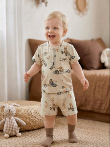 aqpa | Breathable Thin Short Sleeve Shorts Set for Infant