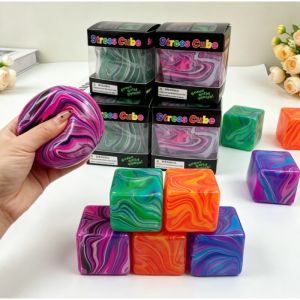 Soft and Glutinous Sensory Stress-relief Toy Cube Filled with Gel Stretchable Ball Soft Ice blind box Slow Rebound