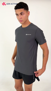 GEN ACTIVE Kaos Olahraga Dry Fit Pria Baju Olahraga Cowok Lengan Pendek Quickdry Running Gym Fitness
