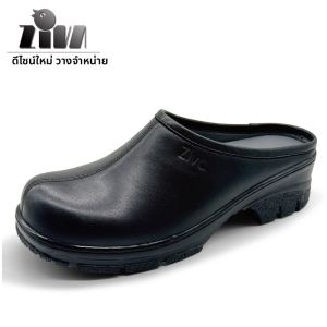 รองเท้าทำงานหนังวัวกันลื่นทนทานระบายอากาศได้ดี รองเท้าทำงานแบบหนา รองเท้าทำงานแบบสวมสำหรับผู้ชายและผู้หญิง รองเท้าทำงานแบบสวมสบาย