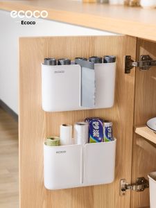 ecoco | Wall-mounted No-drill Large Capacity Drawer-style Garbage Bag Holder
