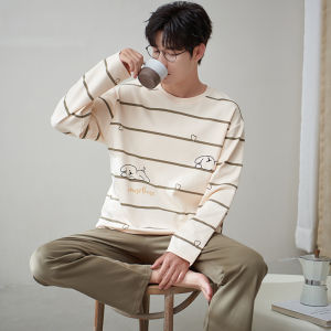 Bộ đồ ngủ đôi MiiOW làm bằng vải cotton dài tay thoải mái thoáng khí