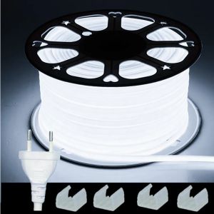 COB LED Strip 220V Switch/Dimmable Power EU Plug 288LEDs/m 3000k 6000k RA90 Outdoor Garden FOB LED Tape Bedroom Kitchen Lighting