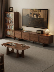 DONGMU | Zen Style Skeletal Design Wooden TV Storage Cabinet