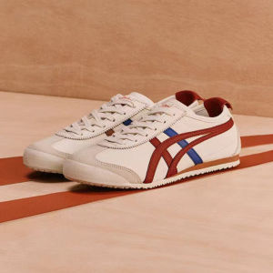 Original Tiger Shoes Classic Beige/red/blue Mens and Womens Leather Non-slip Wear Resistant Comfortable Fashion Casual Sneakers 1183A201-206