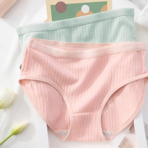 Womens Disposable Panties Brief Spandex Polyester Cute & Sweet Stripe-patterned 5pcs/pack