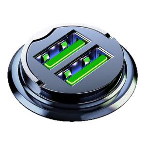 JUMU | Bộ Sạc Ô Tô 2 Cổng USB Nhanh Kèm Đồ Châm Thuốc Lá Ẩn