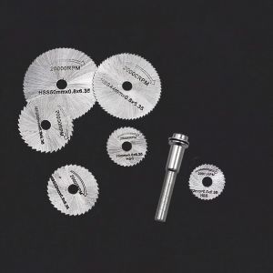 Bộ 6 Cái Lưỡi Cưa Tròn Mini Đĩa Cắt Thép Tốc Độ Cao Chuôi Phụ Kiện Dụng Cụ Khoan Xoay Cho Gỗ Nhôm Cắt -Lumbley