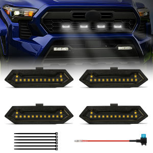 For Toyota Tacoma TRD Sport 2024 2025 Car Grille Lights Front Grille LED Warning Lamp Daytime Running Light White Amber Blue Red