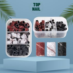 Cục trà nhám móng nail Đầu mài trà nhám móng tay chân gel hộp 3 size
