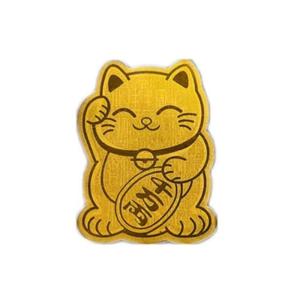 Golden Lucky Cat Metal Craft Sticker Wealth Fortune Self Adhesive Decal For Phone Wallet Home Shop Gift Ornament Decor Tool
