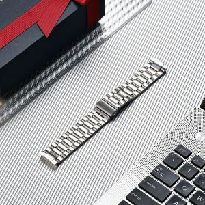 Dây Đeo Đồng Hồ Huawei GT5 46mm Bằng Thép Không Gỉ Cao Cấp Dành Cho Cả Nam Và Nữ Kiểu Dây 3 Mắt Xích Khóa An Toàn Dạng Nút Bấm Phẳng.