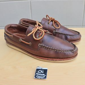 ส่งฟรี 10Us 28cm รองเท้า POLO Brown boat Shoes Pre-owned Authentic