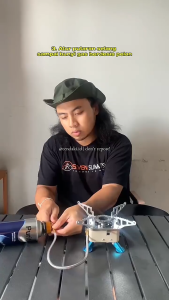 COD KOVAB Kompor Gas Camping Mini Portable Lipat 1 Set Lengkap Outdoor Ultralight Stove - K-202