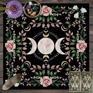 VIKAMA Bầu Trời Đầy Sao Cây Sự Sống Chim Tarot Khăn Trải Bàn Huyền Bí Bói Toán Bàn Thờ Vải Chống Thấm Nước Chống Dầu Cho Tâm Linh Trang Trí Phòng