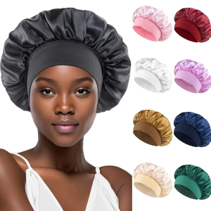 Reversible Silk Satin Night Sleeping Cap Soft Elastic Hair Care Cover