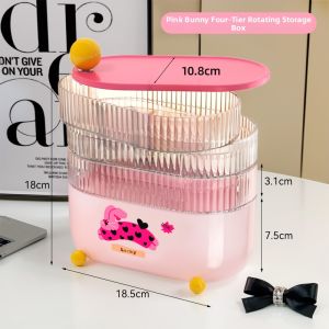 AMU·PIGGY | Rotary Organizer Girls Hair Accessories Box