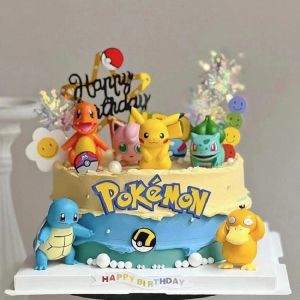 13Pcs/set Pokemon Cake Topper Pikachu Anime Figure Party Happy Birthday Pokemon Cake Decoration Supplies Boy Ornaments Kids Gift