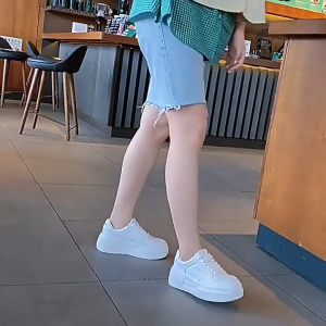 COD New Hot Korean Fashion White Rubber Shoes White Sneakers For Women Recommend for you Waterproof shoes