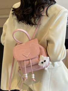 Lightweight Miniature White Cute Shopping Shoulder Bag for Girls Fashionable Design Korean Style Soft PU Leather Backpack